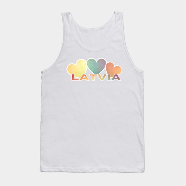 Multicoloured Latvian Heart Pattern Tank Top by LukjanovArt